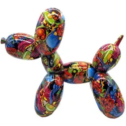 Casablanca by Gilde Tierfigur Ballon Hund Street Art - Dekofigur in bunter Street Art Optik, ideal als außergewöhnliches Geschenk für Geburtstage und Feiertage, Höhe: 36,5 cm.