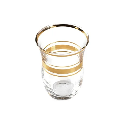 Pasabahce 6er Teegläser Set mit edlem Gold-Design - 95 ml in gold von Pasabahçe