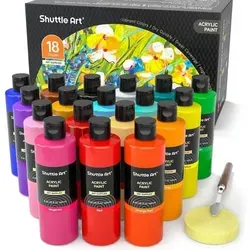 18er Set hochpigmentierte Acrylfarben 250ml - Premiumqualität - Schreibutensilien: Hochpigmentierte Acrylfarben in Premiumqualität für kreative Projekte, ideal für Künstler und Hobbyisten.