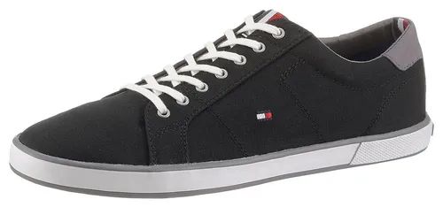 Tommy Hilfiger Herren Vulcanized Sneaker Schwarz, Größe 44 - Herren-Sneaker mit sportlichem Design aus leichtem Baumwoll-Canvas, ideal für jeden Freizeitlook und optimalen Halt den ganzen Tag.