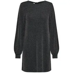 Only Minikleid 'CAROL' mit Glitzer-Muster in Silber, Größe L - Elegantes Damen Minikleid von Only, Modell 'CAROL', mit glitzernden Nadelstreifen für einen lebendigen Look. Loose-Fit-Passform und Ballonärmel sorgen für Bewegungsfreiheit und Komfort.