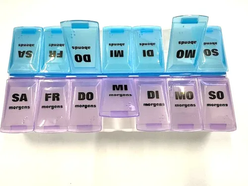 Medikamentenbox große Fächer 14 Fächer 7 Tage