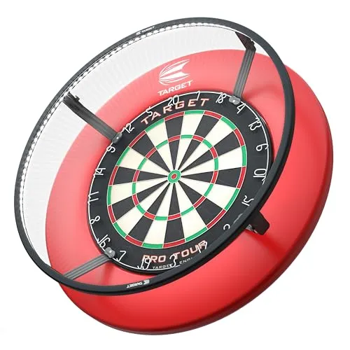 Target Darts Corona Vision Dartboard Lighting System, Schwarzer Rahmen | Weißes LED Dart Board Surround Ringlicht mit magnetischen Füßen | Schatten eliminierendes Dartboard Licht | Professionelle Dart