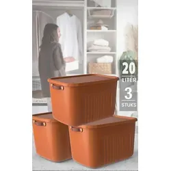 Luxury Bites Aufbewahrungsbox mit Deckel, 20L-15L-10L, BPA-frei - Praktisches 3er Set Aufbewahrungsboxen in 6 Farben. Ideal zum Organisieren und Stauraum schaffen. Die Boxen sind nestbar und stapelbar - perfekt für jeden Raum!