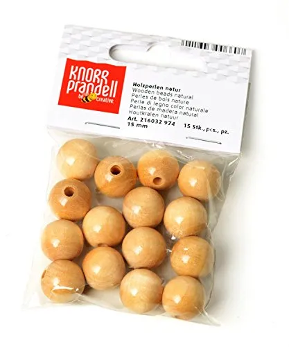 Holzperlen, ø 14mm -natur- schweiß- und speichelfest 20