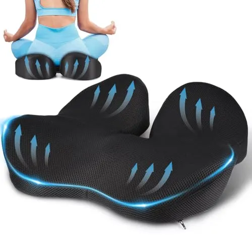 Nauotk Sitzkissen Orthopädischer Sitzring, Steißbein-Sitzkissen, Steißbein-Entlastung für Auto, Sofa, Büro und Rollstuhl (Schwarz)