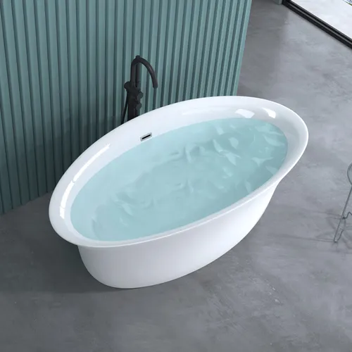 doporro Vicenza Freistehende Badewanne 150-183 cm - Moderne Design-Badewanne aus hochwertigem Sanitäracryl, inklusive Ablaufgarnitur. Genießen Sie ein luxuriöses Badeerlebnis in stilvollem Ambiente. Einfache Montage dank standardmäßiger DIN-Anschlüsse.