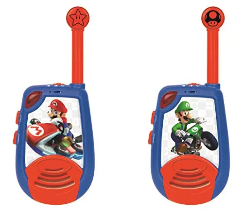 Lexibook Mario Kart Walkie-Talkies - Digitale Kinderfunkgeräte mit 2 km Reichweite, Morsefunktion und Gürtelclip für Abenteuer-Spaß