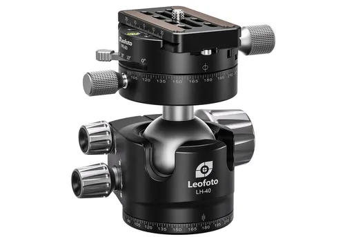 Leofoto Stativ-Kugelkopf LH-40PR mit Doppelpanoramateller - Stativköpfe mit 20 kg Tragfähigkeit, präziser 40 mm Kugeldurchmesser und ergonomischer Klemmung. Ideal für Fotografen, die Wert auf Stabilität und Flexibilität legen.