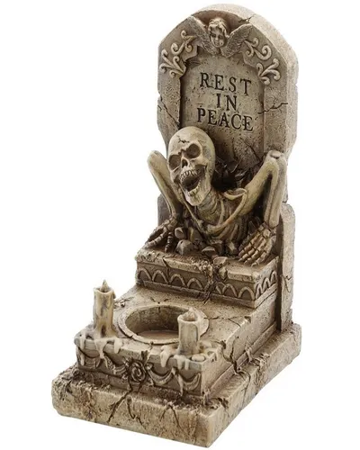 CHAKS Dekoobjekt Kerzenhalter Totenkopf Halloween Dekoration 'Rest