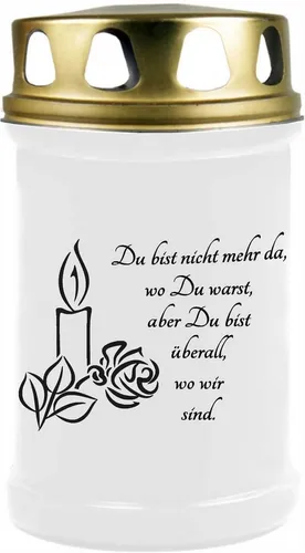 HS Candle Grabkerze mit Motiv 4er-Pack, hochwertiges Wachs, wind- & wetterfest