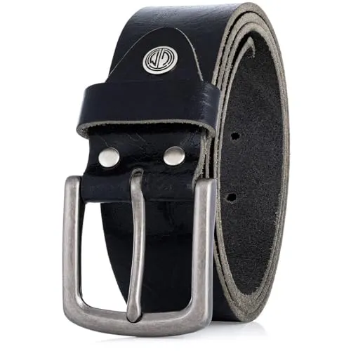 LINDENMANN Gürtel Herren Büffelleder 40 mm schwarz - Aktive Herrenmode: Robuster Gürtel aus 100% Vollleder mit satinierter nickelfreier Dorn-Schließe, ideal für langlebigen Tragekomfort.