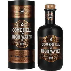 Come Hell or High Water XO Rum 40% Vol. 0,7l Geschenkbox - Premium Rum aus Barbados, Trinidad, Jamaika und Guyana, 15 Jahre gereift für ein komplexes Geschmackserlebnis – ideal zum puren Genuss oder für luxuriöse Cocktails.