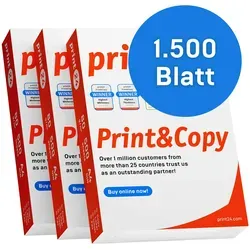 print24 Druckerpapier Kopierpapier 1500 Blatt (3x500 ) DIN A4 80 g Premium Hochweiß CIE 160 Testsieger PEFC zertifiziert