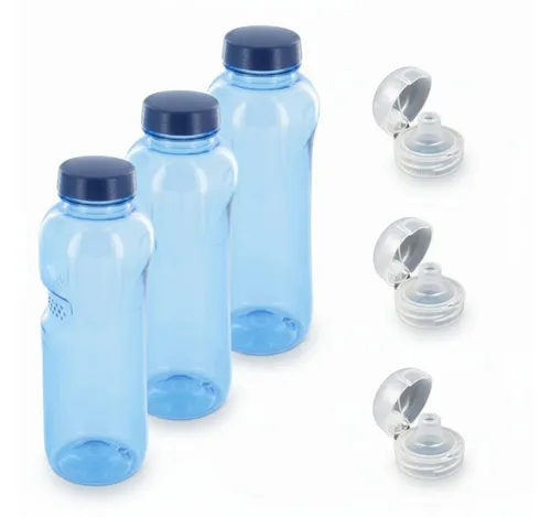 Greiner Trinkflasche, 3x Kavodrink Tritan 0,75 L + 3x Flip Top