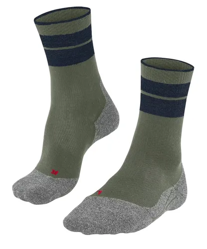 Falke Trekkingsocke Crew TK Stabilizing - Dunkelgrün, Herren, Größe 44-45 - Outdoorsocken mit Merinowoll-Mix, bieten hohe Wärmeisolation und reduzieren das Risiko des Umknickens beim Wandern durch gezielte Kompressionszonen für maximalen Tragekomfort.