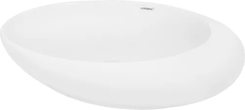 ECD Germany Ovales Waschbecken aus Keramik - Waschschalen – Hochwertiges, kratzfestes Keramik Waschbecken mit modernem, organischem Design für ein stilvolles Badezimmer.