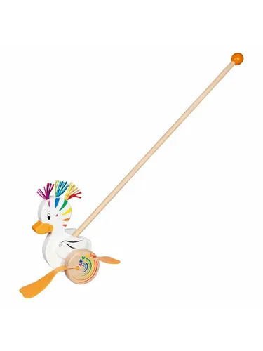 Schiebetier Ente Lou - Buntes Schiebetier für Kinder, das mit seinen fröhlichen Farben und dem witzigen