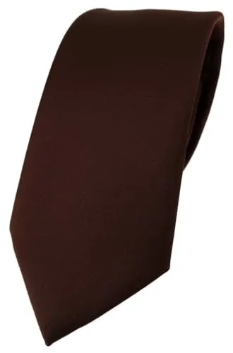 TigerTie Herren Krawatte – Klassische 7,5 cm Krawatte in dunkelbraun einfarbigem Design, ideal für Geschäftstermine, festliche Anlässe und die Freizeit