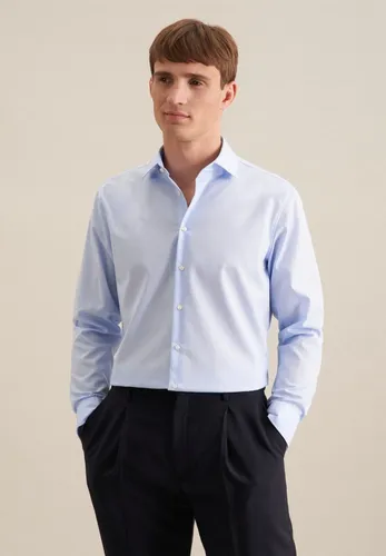 Seidensticker Herren Business Hemd Slim Fit - Bügelfrei in Hellblau - Herrenhemden in Slim Fit, aus 100% Baumwolle, atmungsaktiv und bügelfrei. Ideal für Business und Freizeit, mit verstellbaren Manschetten und elegantem Kent-Kragen.