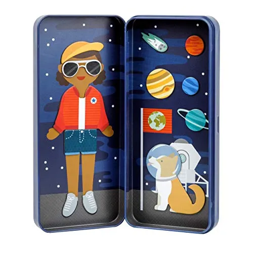Magnetspiel, Dress up Astronautin, magnetisches Anziehpuppen-Spielset, für Kinder ab 4 Jahren