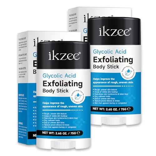 P-Beauty 2x Glycolsäure Peeling Stick 75g - Körperpeeling mit AHA BHA - Fruchtsäurepeeling gegen Raue stellen, eingewachsene Haare & Erdbeerhaut, Erdbeerbeine - Exfoliating Body Stick für glatte Haut