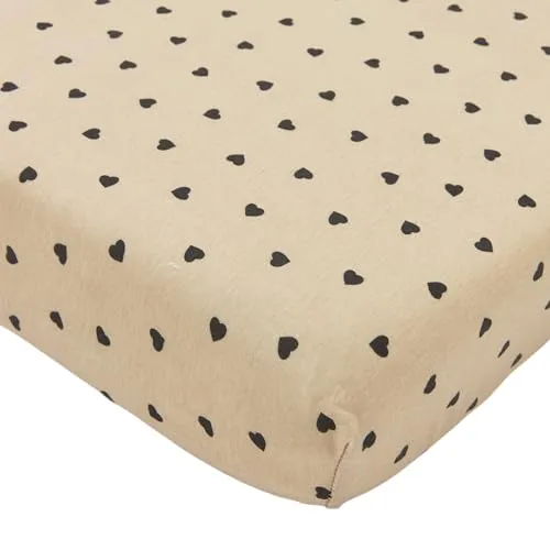 Meyco Baby Spannbettlaken für Babywiege - 40x80/90cm - Jersey Spannbetttuch - 100% Baumwolle - Oeko Tex Zertifiziert - Rundum-Gummizug, atmungsaktiv - Sweet Heart - Warmer Sandton