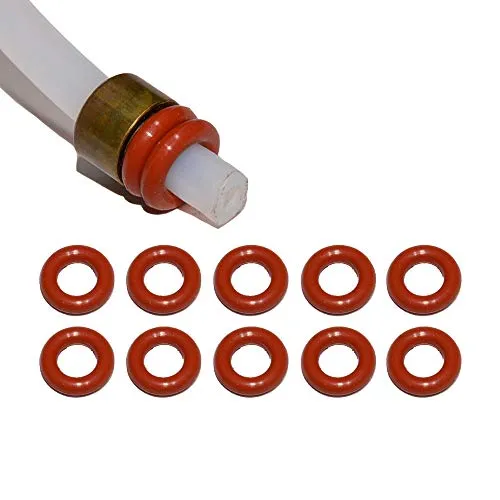 10x O-Ringe für 4mm Druckschlauch - Kompatibel mit Saeco, Philips & mehr - Brüheinheiten: 10 hochwertige Dichtungsringe aus VMQ in FDA Lebensmittelqualität für eine langlebige Nutzung Ihrer Kaffeemaschine. Ideal für zahlreiche Marken wie Bosch, Siemens, Jura und Delonghi.