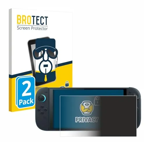 BROTECT 2 Stück Anti-Spy Blickschutzfolie für Nintendo Switch 2 Privacy Screen Protector [Displayschutz-Folie, Sichtschutz, Blaulichtfilter]