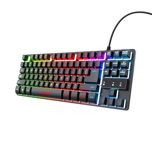 Trust Gaming GXT 833 Thado TKL Gaming-Tastatur - Französisches AZERTY-Layout - Tastaturen mit hochwertigem Material, flexibler Gestaltung und langlebigem Design für ein optimales Gaming-Erlebnis.
