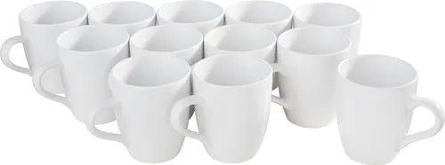 VBS XXL 12er-Pack Kaffeebecher 9,5x8,5cm Keramik weiß 300ml