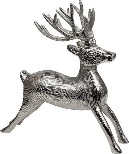 MichaelNoll Dekofigur Hirsch Deko - Stehend - Rentier Aluminium Dekofigur Deko XL 27 cm