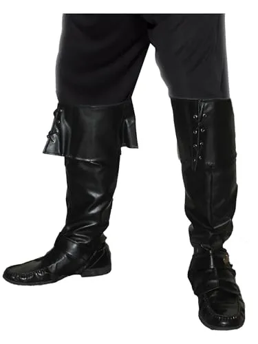 Smiffys Piraten-Überschuhe, Schwarz, Deluxe Halloween