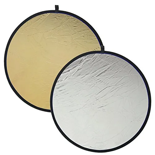 DYNASUN 60cm Faltreflektor 2in1 Silber und Gold mit Zusammenfaltbarer Reflektor Leicht und Handlich