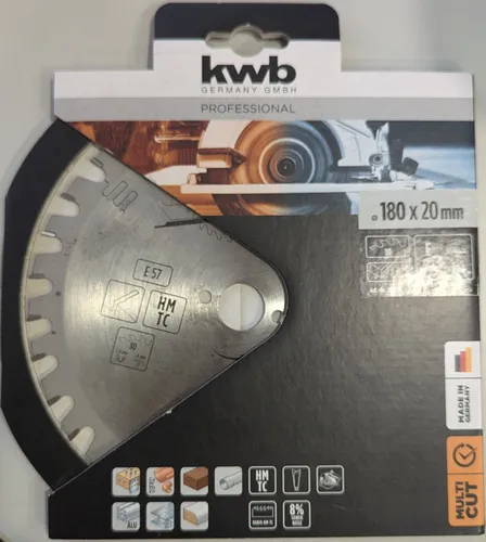 KWB Easy Cut HM Kreissägeblatt Typ E Allzweckblatt Ø180x20x1,8 mm 30 Zähne E 57