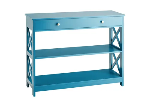 COSTWAY Konsolentisch, 3 Ebenen mit Schublade, Holz, 100 x 30 x 80 cm
