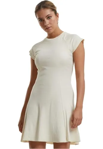 Urban Classics Damen Skaterkleid - Kurzarm Rib Dress in Minilänge - Freizeitkleider für Damen, aus bequemer Baumwoll-Elasthan-Mischung für angenehmen Tragekomfort und flexible Passform, perfekt für lässige Freizeitaktivitäten.