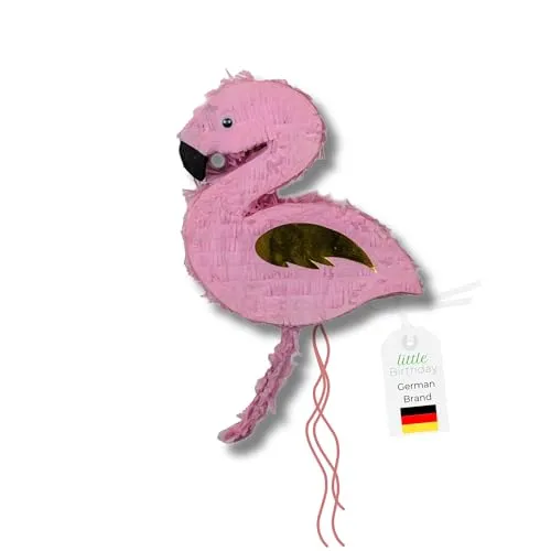 LITTLE BIRTHDAY | Flamingo Pinata | Piñata Geburtstag Mädchen und Junge | 34x30x7,5cm | Süssigkeiten Kindergeburtstag | Pinata ohne Füllung | Flamingo Geburtstag für die Motto Party