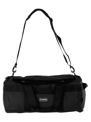 FC Bayern München Sporttasche - Reisetasche in Schwarz - Klassische Sporttaschen mit gedrucktem Logo des Rekordmeisters, ideal für Fans und Sportler, aus 100% Polyester für hohe Langlebigkeit.