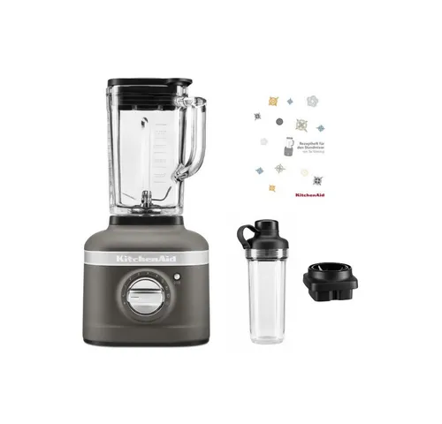 KitchenAid K400 Standmixer mit Smoothiepaket - Leistungsstarker Standmixer mit 1.200 Watt, asymmetrischen Klingen und einem praktischen 500 ml Mitnahmebehälter für frische Smoothies unterwegs. Ideal für homogene Mix-Ergebnisse!