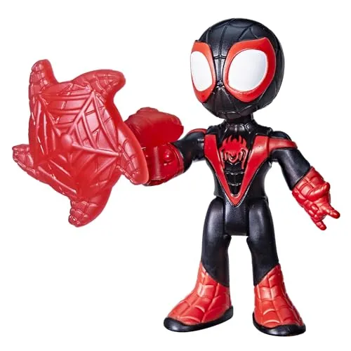 Marvel Spidey und Seine Super-Freunde – Miles „Spin“ Morales Actionfigur 7,6 cm beweglich – Mit abnehmbarem Netz-Accessoire – Seriengetreues Design – Spielzeug ab 3 Jahren