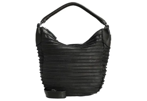 FredsBruder Riffeltier S Schultertasche Leder 33 cm grau in schwarz von FREDsBRUDER