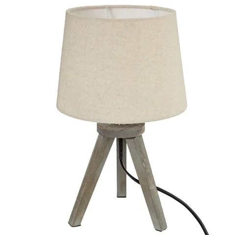 Aria Dreibein Nachttischlampe Beige - Schreibtischlampe mit stilvollem Design und diffusem Licht, ideal für moderne und klassische Räume. Mit Anti-Rutsch-Pads für zusätzlichen Schutz der Oberfläche.