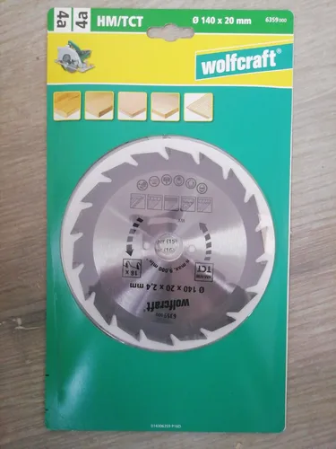 Wolfcraft Ø140 x 20 x 2,4mm Kreissägeblatt 18 Zähne 4aHM/TCT 6359000