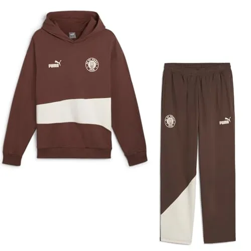 PUMA FC St. Pauli Jogginganzug für Herren – Fanartikel in Größe 3XL - Hochwertiger FC St. Pauli Jogginganzug aus 66% Baumwolle und 34% Polyester. Bequem und stylisch für Sport und Freizeit, mit verstellbarer Kapuze und offenen Taschen. Ideal für echte Fans!