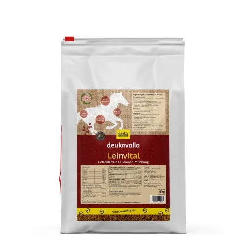Deukavallo Leinvital - Ergänzungsfuttermittel für Pferde, unterstützt die Verdauung und fördert den Stoffwechsel für gesunde Tiere.