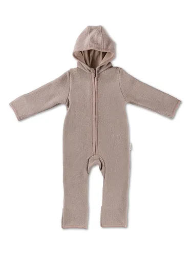 Hofbrucker Wollwalk-Overall in Beige, Größe 62/68 - Babyoverall aus 100% Wolle, temperaturausgleichend und wasserabweisend – ideal für jede Jahreszeit, mitwachsend und pflegeleicht.