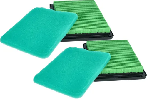 vhbw Filterset kompatibel mit Honda HRU197K1, HRU197M1, HRU19D, HRU19D1, HRU19K1, HRU19M1 Vertikutierer, Rasenmäher - 2x Vorfilter, 2x Luftfilter