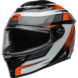 Bell Lithium MIPS Podium Helm, schwarz/orange, M (57/58) - Motorradhelm mit MIPS-Technologie für optimalen Schutz und Komfort, leichtes Design und schnellwechselbares Visier für schnelle Anpassungen während der Fahrt.