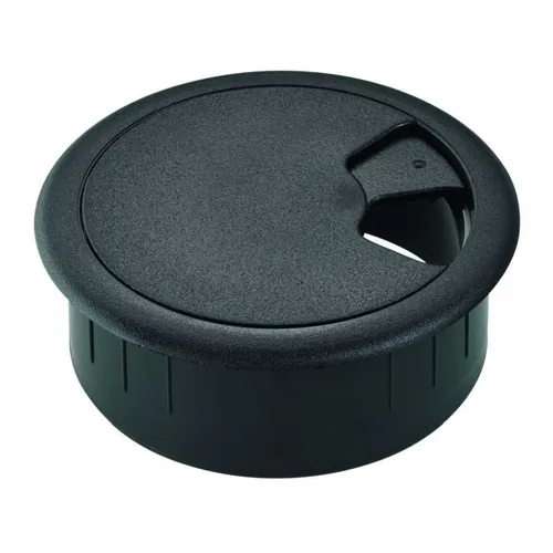 Hettich Kabeldurchlass 60mm x 26 mm Kunststoff schwarz Schreibtisch Möbel